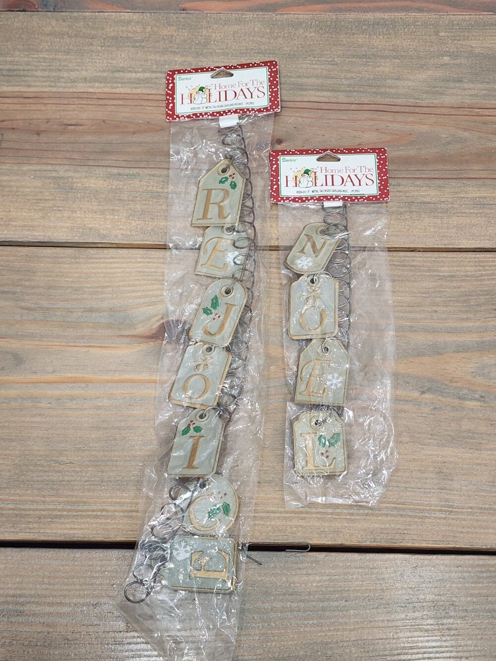 Home For The Holidays Metal Tag Word Garland Rejoice And Noel